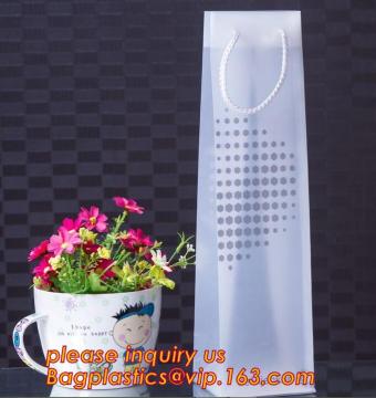 Gift Wine Bottle Bags, Wine Bottle Gift Bag Plastic Ice Bag for Wine, Glossy Wine Bottle Gift Packaging Paper Bag