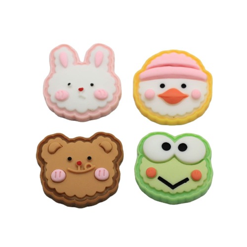 Cartoon Resin Animal Flat Back Charms Artificial Rabbit Bear Frog Home Ornament DIY Head Accessory Slime Filler