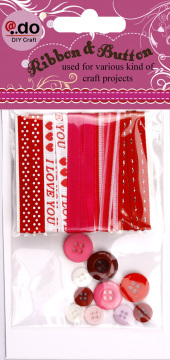 Valentines Craft Accessories Ribbons and Buttons (LBL01)