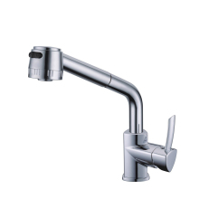 FUAO Modern brass pull out kitchen taps