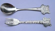 stainless steel children spoon and fork