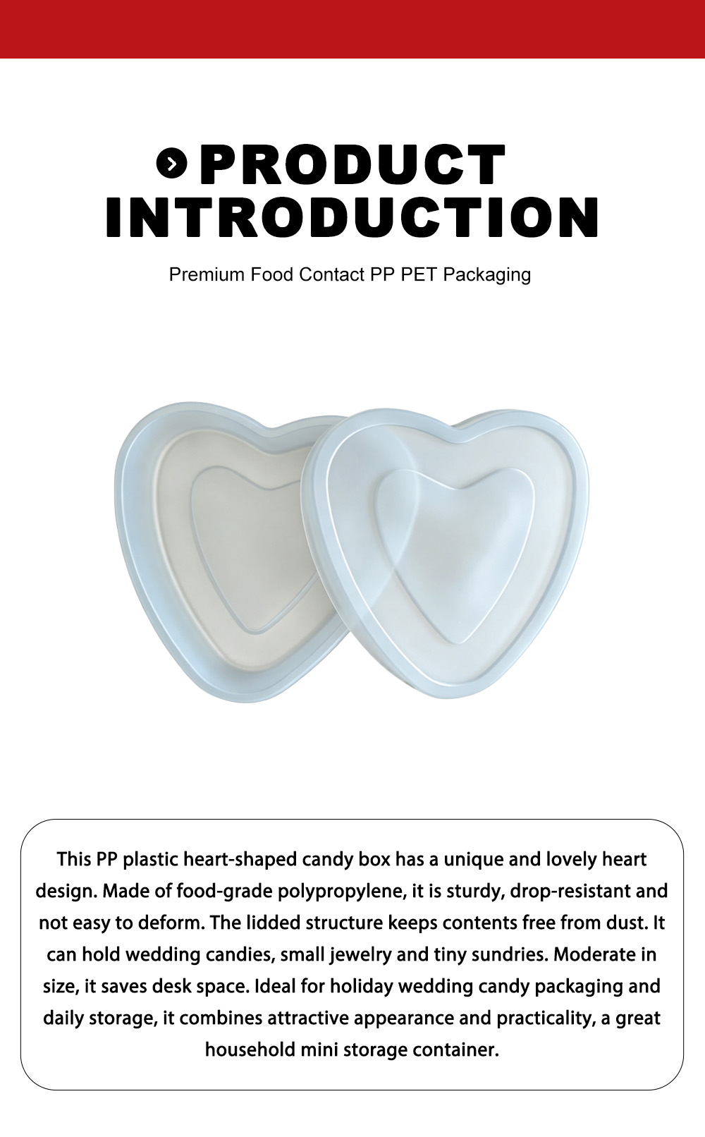 Коробка конфет в форме сердца из полипропилена X PP Heart Shaped Candy Box X