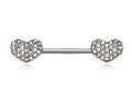 Cubic Zirconia Stone Heart Barbell Ring Nipple