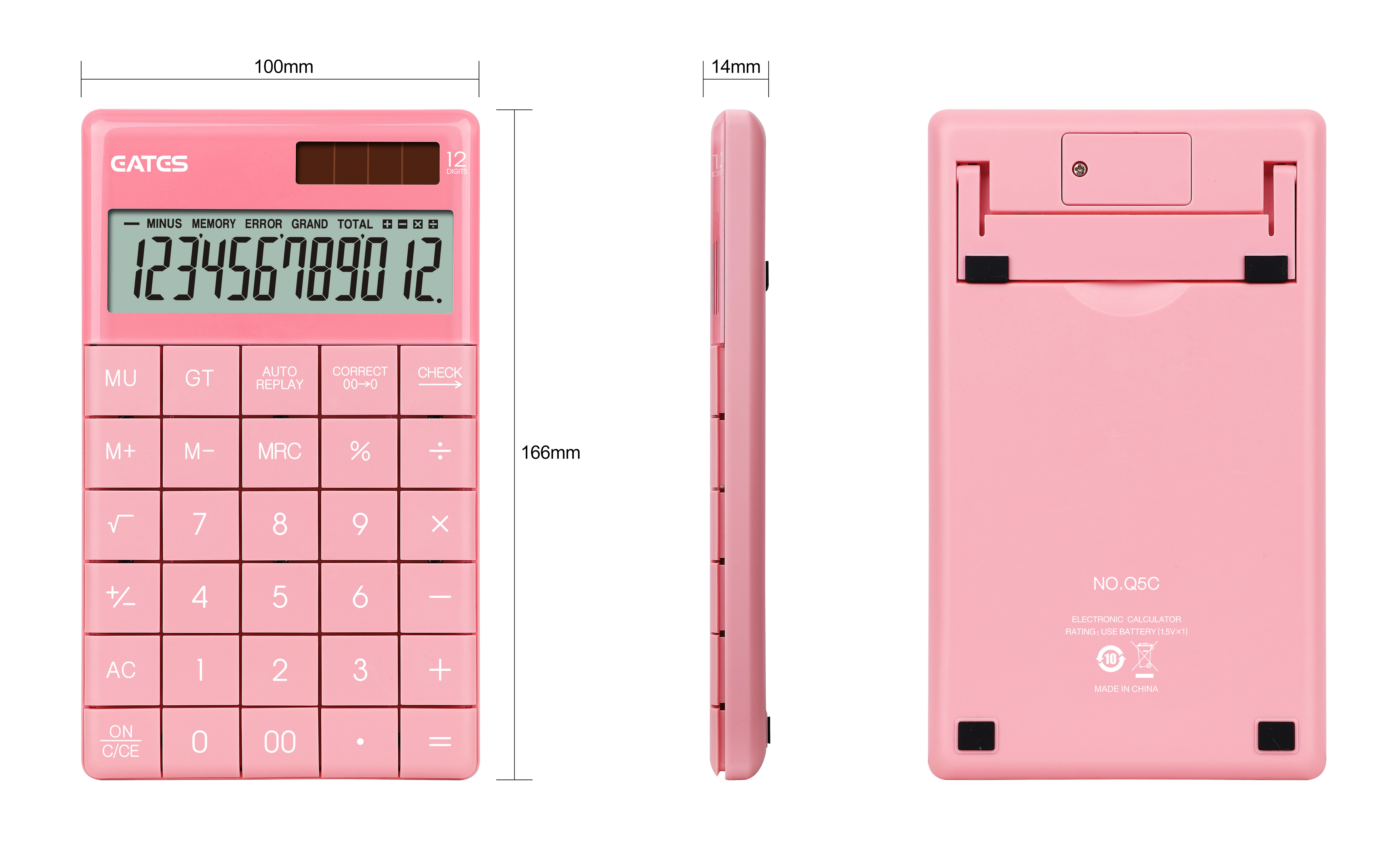 EATES High quality Solar ABS Flat calculator manufacture with supporting stand