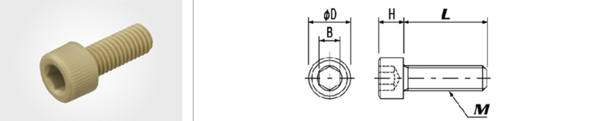 PEEK hexagon socket head cap screws