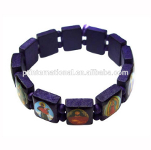 Rosary Bracelet, Wooden Beads Rosary Bracelet, Customized Religious Bracelet Jewelry Wholesale PBR8606