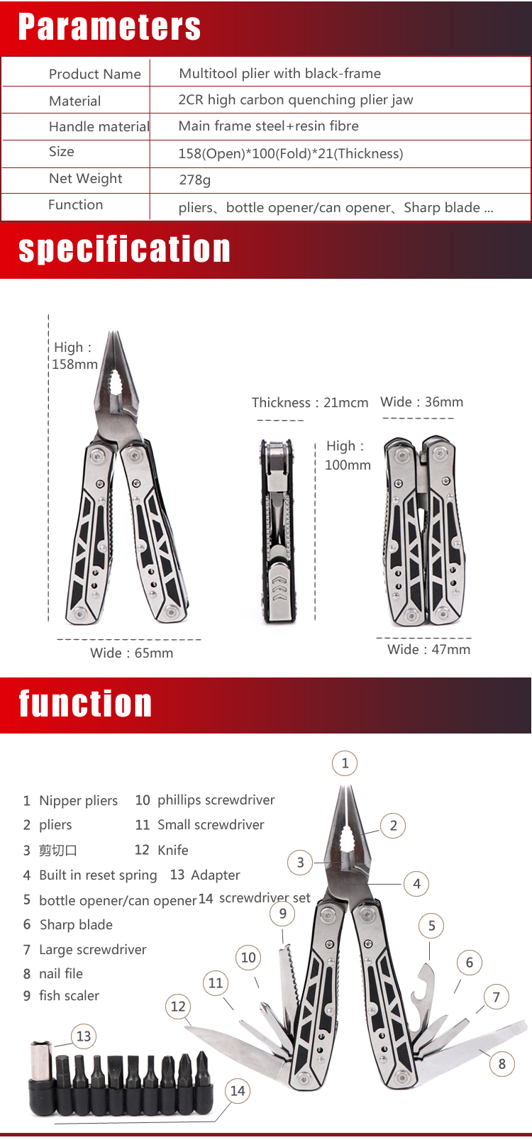 Multi-Tool-Zangen Multi Tool Pliers