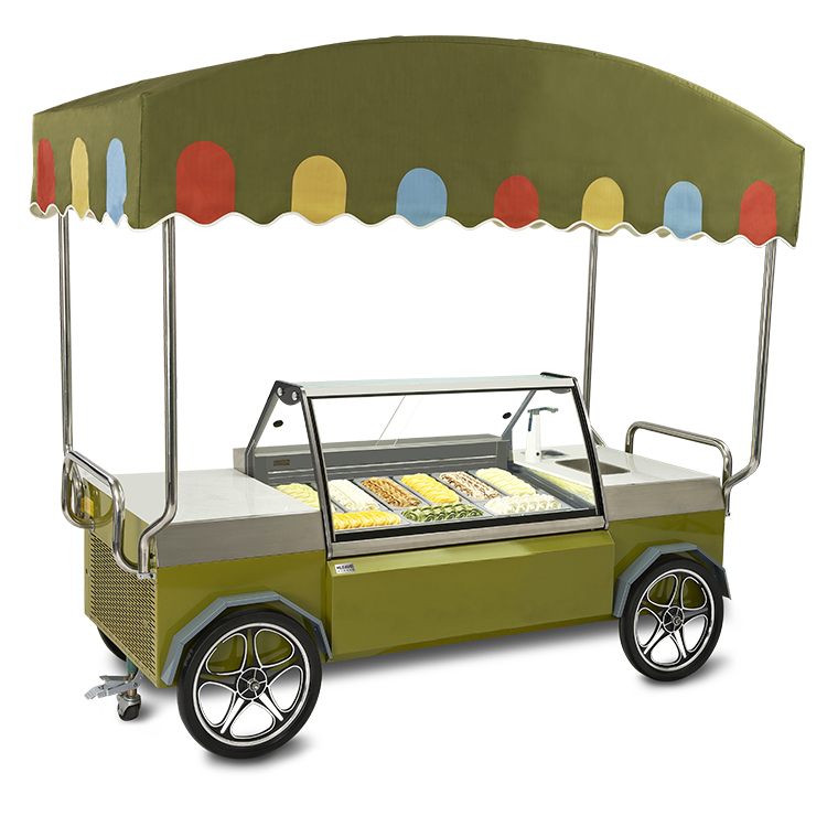 high quality electric mobile supermarket push ice cream cart for sale