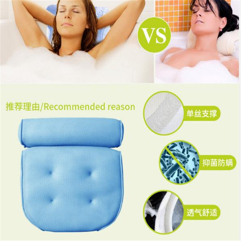 Bathtub headrest custom made cushion bathtub comfortable non-slip headrest 3D Mesh