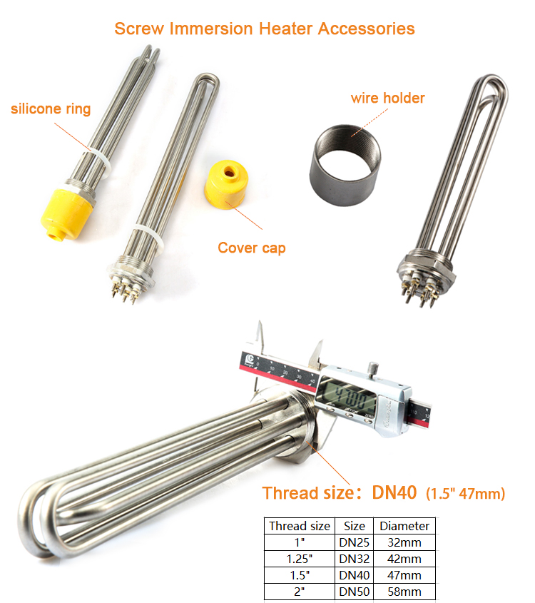 220v 3kw electric tubular water heaters heating element immersion heater stainless