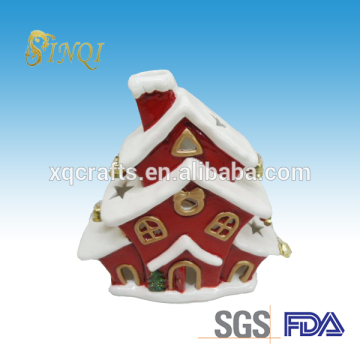 Christmas decoration ceramic house shaped christmas gift