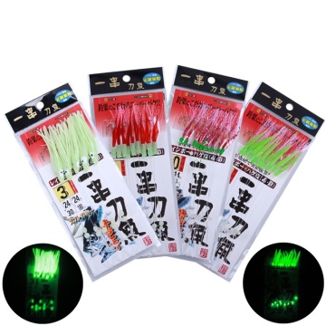 Luminous Sabiki Hook Sea Flasher Sabiki Rigs Fishing Kit with 9 Hooks