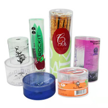 Anpassad logotyp PVC Packaging Plastic Transparent Cylinder Box