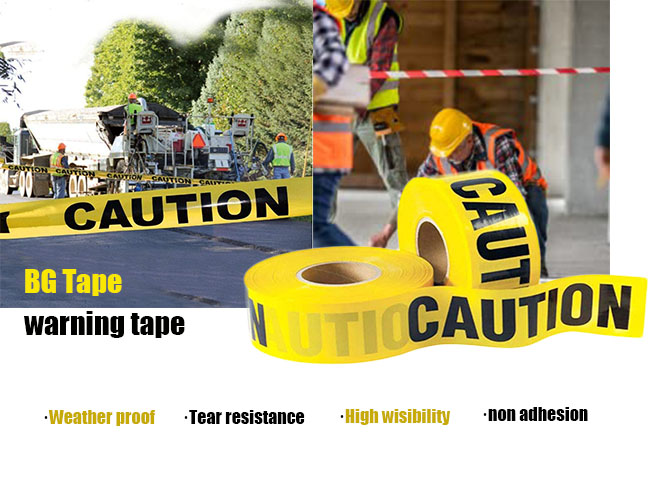 Hazard warning tape used in construction sites