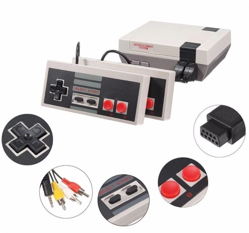 RETRO CLASSIC TV GAME CONSOLE 8-BIT BUILT-IN 620 PRELOADED CHILDHOOD GAMES WITH 2 CONTROLLERS