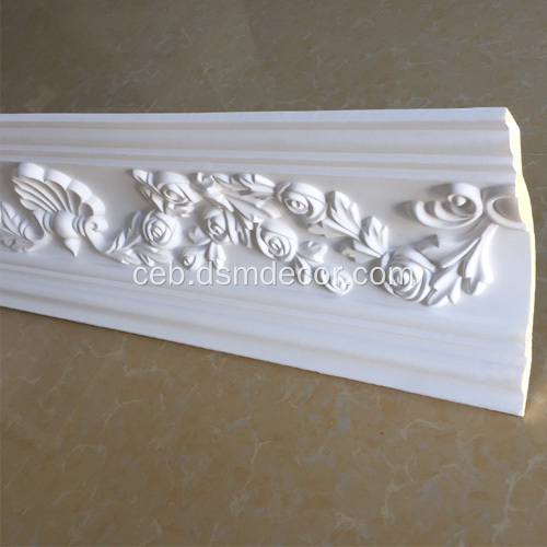 Modernong Polyurethane Curved Carving Ceiling Cornice Molding