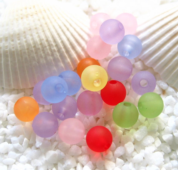 Frosted Round Chunky Ball Beads