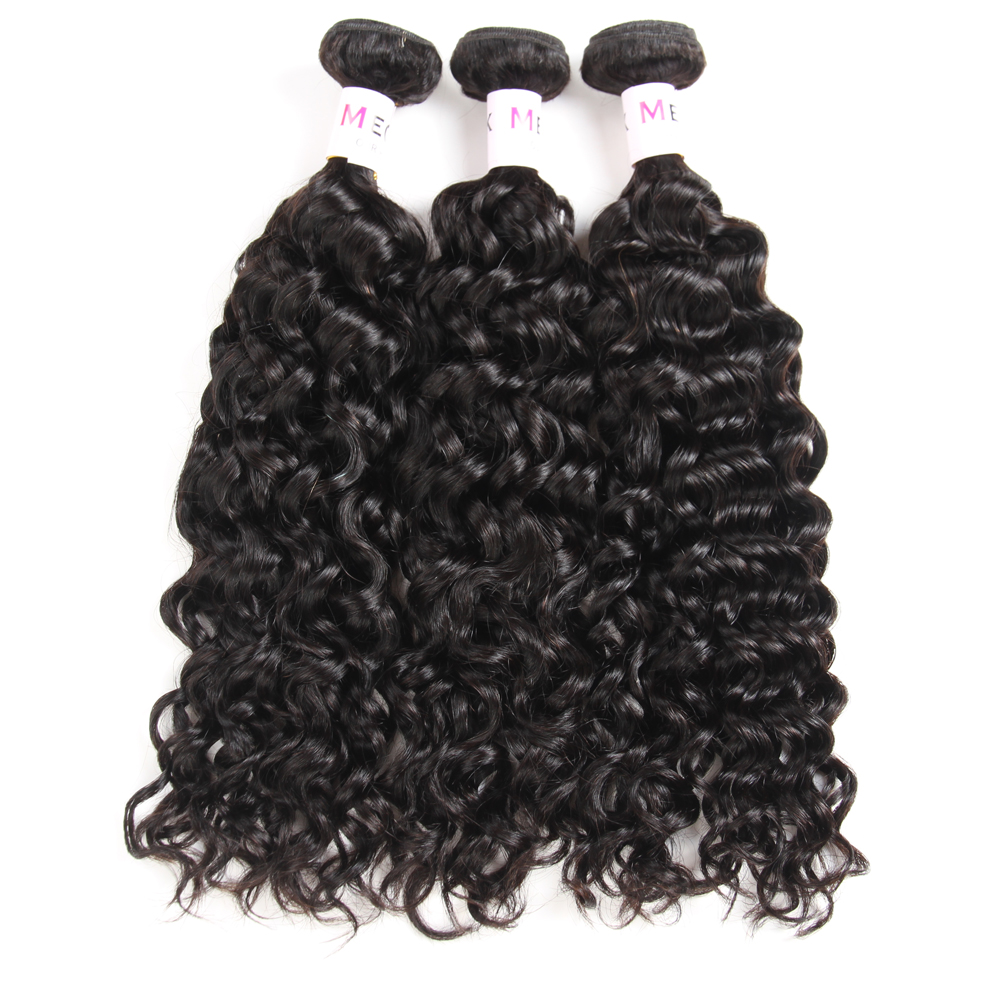 MEGALOOK Raw Indian Hair Directly From India Virgin Water Wave 100 Human Hair Weave Unprocessed Cuticle Aligned Hair