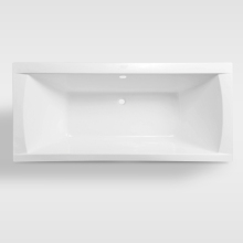 Modern Rectangle Acrylic Two-Sided Bath Tub with Pillow