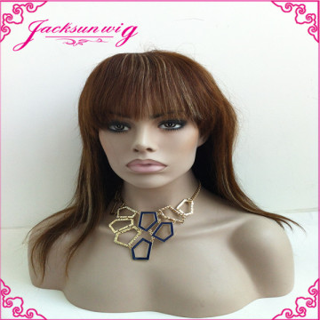 Human hair lace front wigs with bangs,brazilian lace front wigs