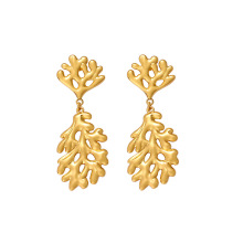 Coral Shaped Earrings Fashion Titanium Steel Earrings