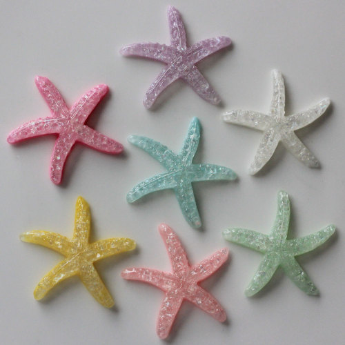 Resina Artificial brillante con forma de estrella de mar, hermosa cuenta, cabujones Kawaii de pez estrella de mar para manualidades, accesorios de bricolaje