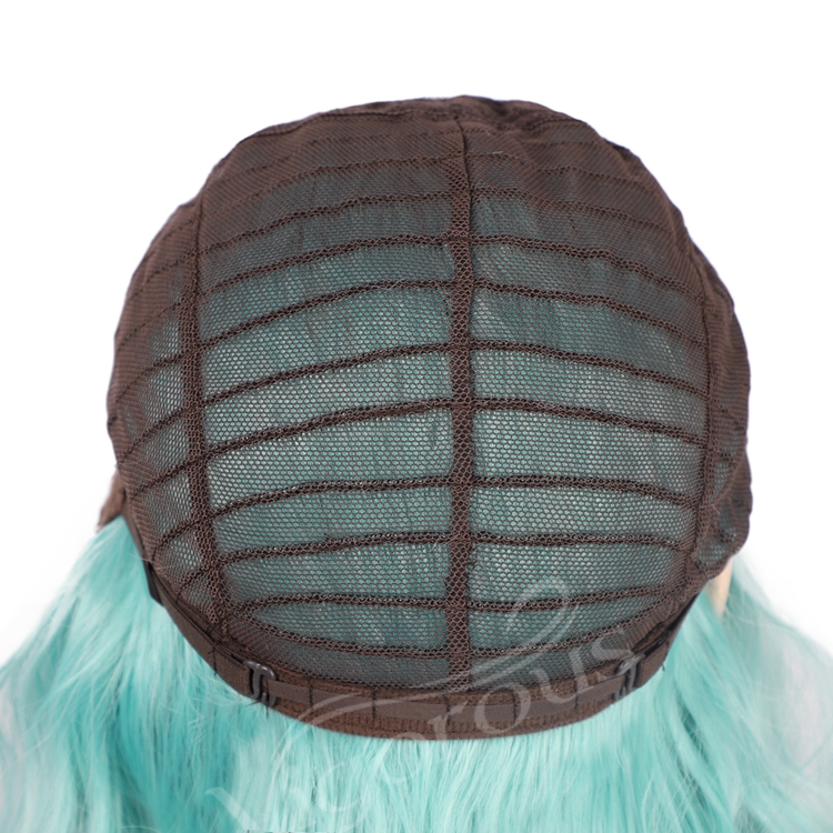 Vigorous U Part Wholesale Curly High Fiber For Black Women Ombre Color Synthetic Heat Resistant Lace Front Wig