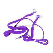 shoelace earphone supplier colorful braided cable earphone super bass metal headphone for smartphone computer laptop