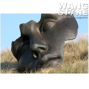 Large Outdoor Bronze Face Sculpture