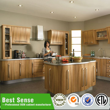 Curved melamine kitchen cabinets