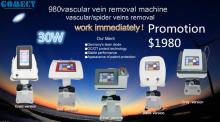 Promotion!! $1980 professional veins removal vascular treatment medical device 980nm diode laser spide veins removal