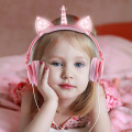 Auriculares de unicornio plegables con cable de moda para niños