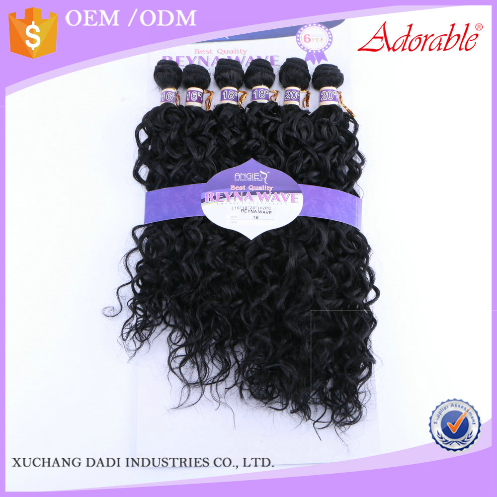 xuchang dadi factory wholesale curly synthetic weave hair packs,heat resistant fiber synthetic hair braids extensions