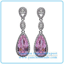 Popular Glitzy Rocks Gemstone and Diamond Pear-shaped Dangle Earrings