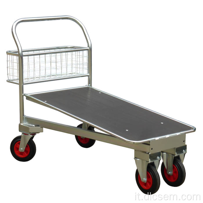 Galvanized Cash and Carry Trolley Plywood Deck