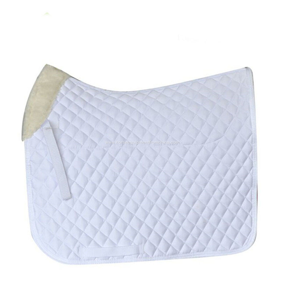 White Dressage Polycotton Horse Saddle Pad