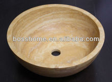 Top grade italian travertine vessel sink stone bowl
