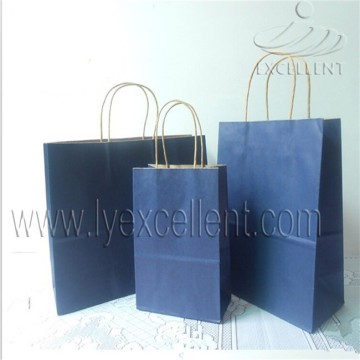 blue color shopping kraft paper bag