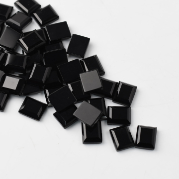 Natural Black Onyx Rectangle Shape Faceted Cut Calibrated