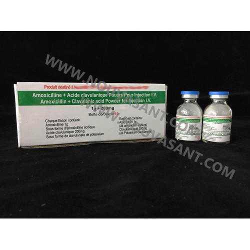 Amoxicillin+clavulanic acid for injection 1.2g