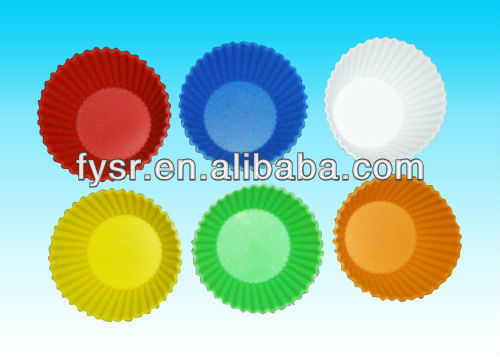 6pcs coloured silicone cake cups silicone baking molds set