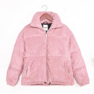 Ladies short corduroy padding jacket