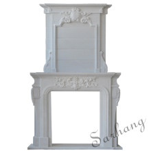UK,American Overmantel Fireplace, White Marble Fireplace Surround