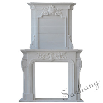 UK,American Overmantel Fireplace, White Marble Fireplace Surround