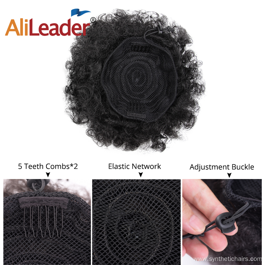 Synthetic Chignon Hair Afro Kinky Curly Drawstring Bun