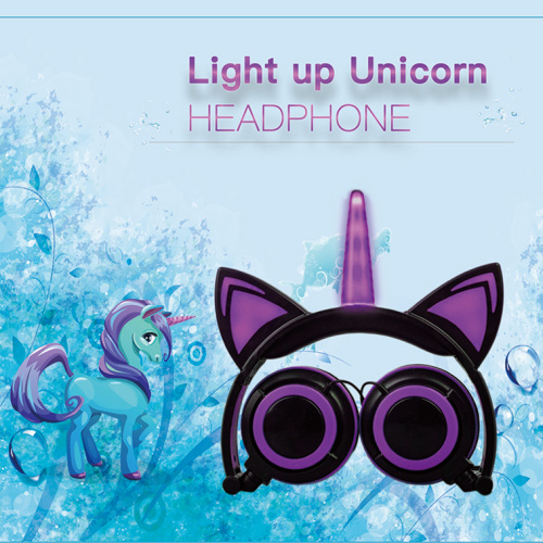 LED Unicorn Fans Directly Cat Ear Headphone Children