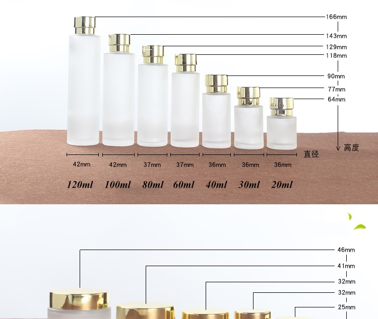 Spot wholesale cosmetics set spray glass bottle emulsion pressure type sample cream eye cream empty bottle (1)