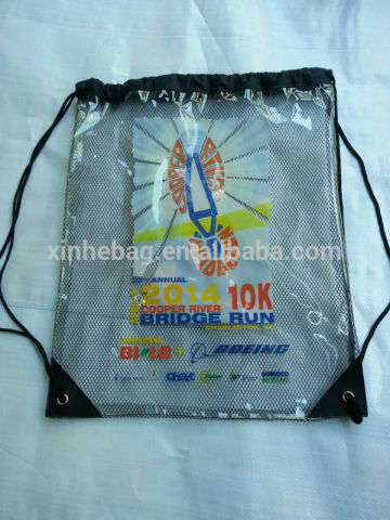 pvc mix mesh drawstring bags /pvc drawstring bag