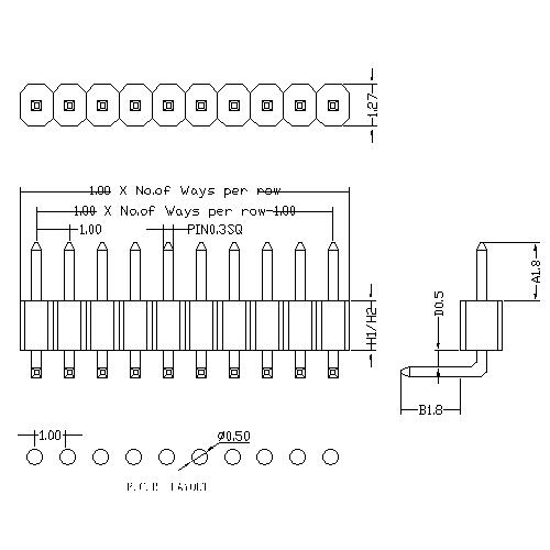 1.00 mm Pin Header Single Row Angle Type