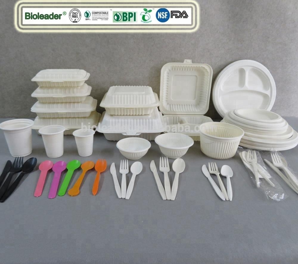 Environmental Biodegradable Disposable Plastic Cornstarch Round Plates